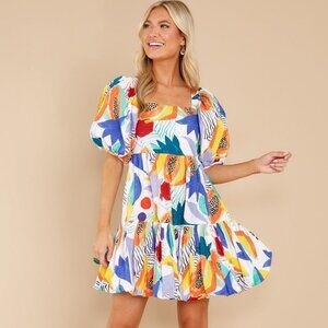 Oliphant Colorful Abstract Mini Dress